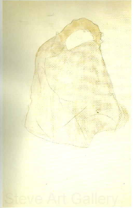 Gustav Klimt hopkrupen kvinnofigur